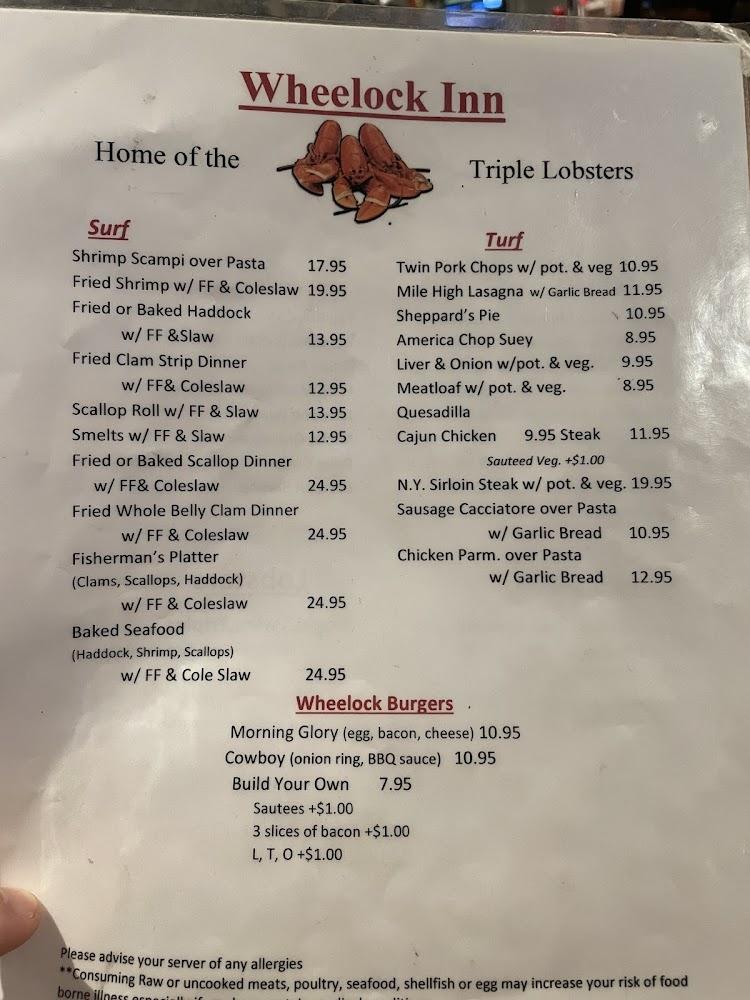 Wheelock inn Menu image 2
