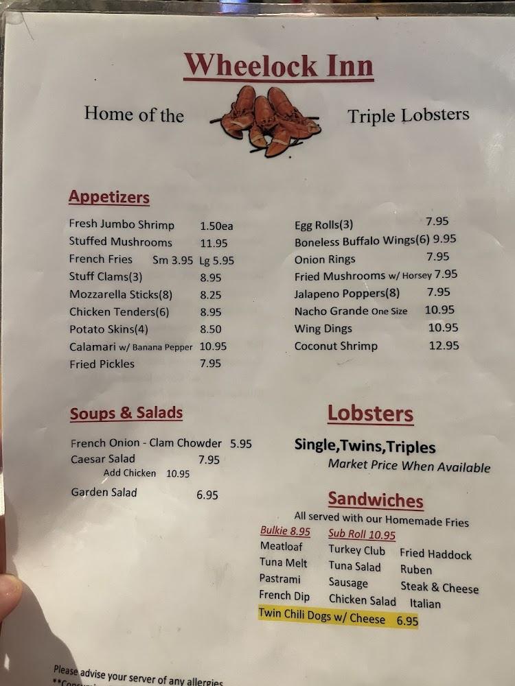 Wheelock inn Menu image 3